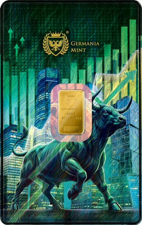 1 g Sztabka złota, Byk i Niedźwiedź Germania Mint