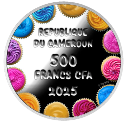 500 franków CFA, Moneta urodzinowa, Srebrna moneta, awers