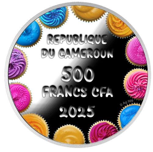 500 franków CFA, Moneta urodzinowa, Srebrna moneta, awers