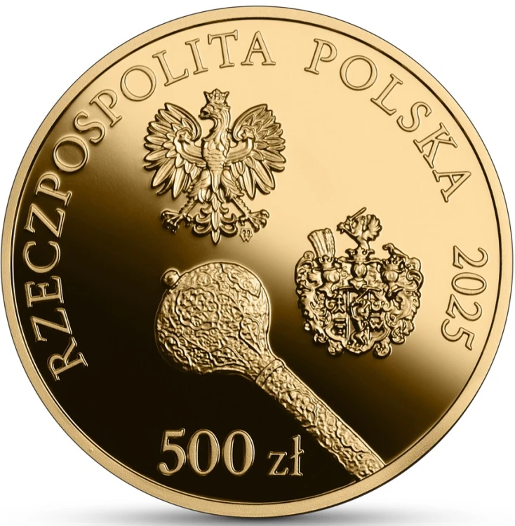 Złota moneta kolekcjonerska NBP 500 zł Hetmani Rzeczypospolitej – Jan Karol Chodkiewicz awers