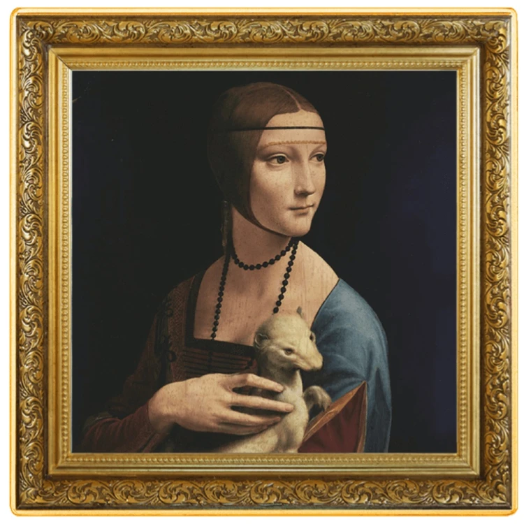 Srebrna moneta 1$ Dama z gronostajem rewers