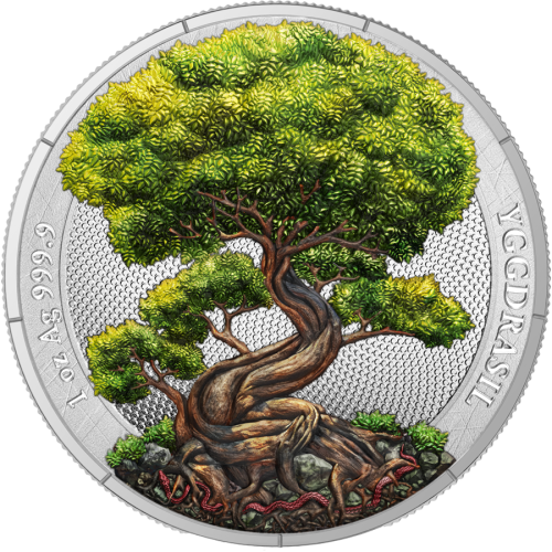1 uncja, Yggdrasil – lato, Seria: Mitologiczny las, Srebrna moneta