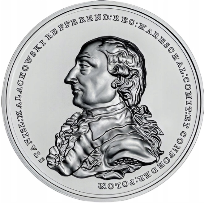 Srebrna moneta 50 zł Skarby Sztuki Medalierskiej Stanisław Małachowski rewers