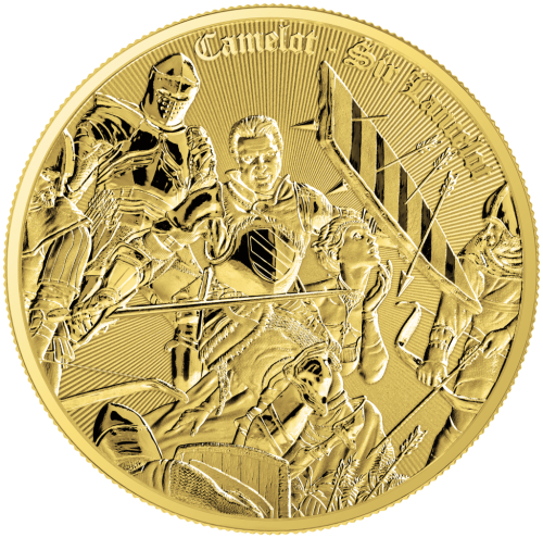 1 uncja, Sir Lancelot, Srebrna moneta pozłacana