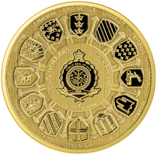1 uncja, Sir Lancelot, Srebrna moneta pozłacana