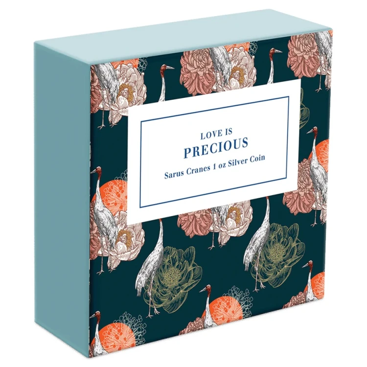 Srebrna moneta 2$ Love is Precious – Sarus Cranes