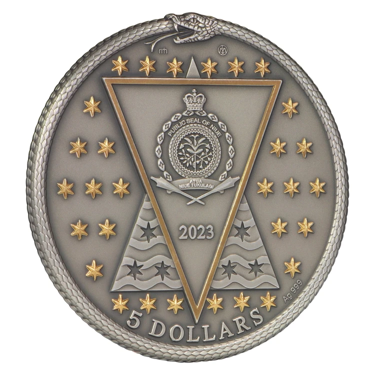 Srebrna moneta 5$ Paracelsus awers