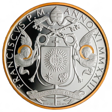 10 € Benedykt XVI, Srebrna moneta (pozłacana), Watykan, 2023