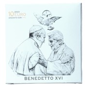 10 € Benedykt XVI, Srebrna moneta (pozłacana), Watykan, 2023