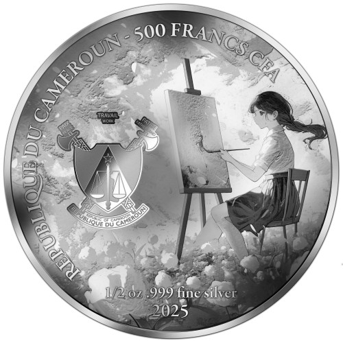 500 franków CFA, Salvator Mundi , Seria: Anime Art, Srebrna moneta