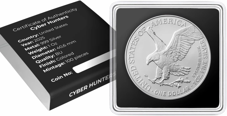 1 $, Kobra, Seria: Cyber łowcy, Srebrna moneta