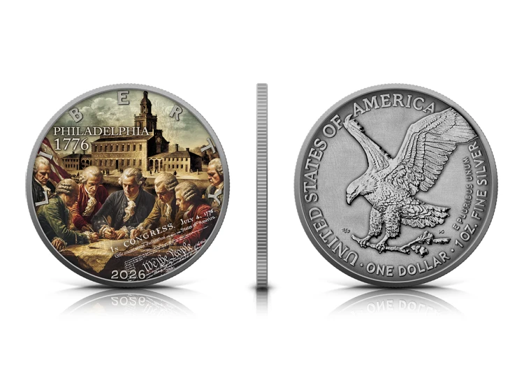 1 $, Amerykański Orzeł, Niepodległość Stanów Zjednoczonych, Srebrna moneta