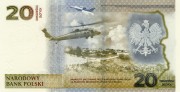 Banknot kolekcjonerski 20 zł Ochrona polskiej granicy wschodniej strona odwrotna