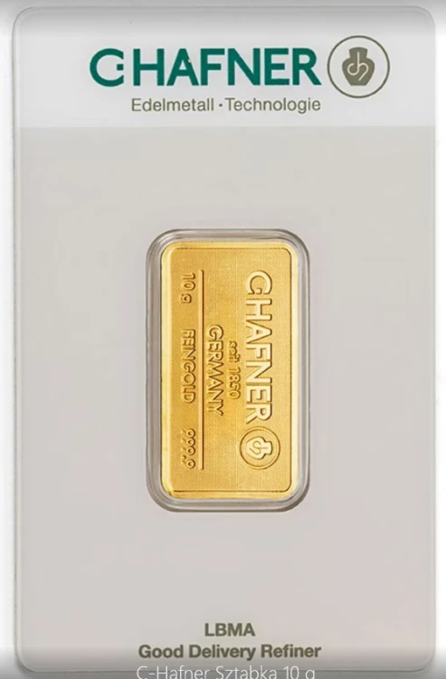 Sztabka złota 10 g C.Hafner