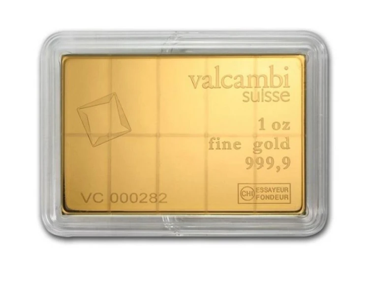 Złota sztabka Valcambi CombiBar 10 x 1/10 oz rewers