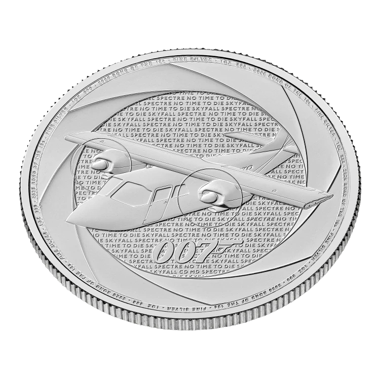 1 uncja, Sześć dekad agenta 007: Bond lat 2010, THE ROYAL MINT, Srebrna moneta
