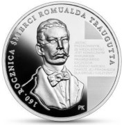 Srebrna moneta 10 zł 160. rocznica śmierci Romualda Traugutta rewers
