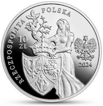Srebrna moneta 10 zł 160. rocznica śmierci Romualda Traugutta awers