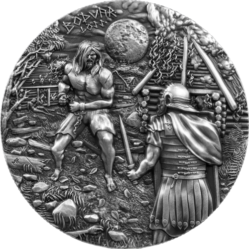 10 Marek, Loss, Seria: Bödvar Saga, Srebrna moneta Ultra High Relief