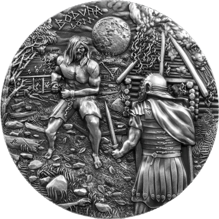 10 Marek, Loss, Seria: Bödvar Saga, Srebrna moneta Ultra High Relief