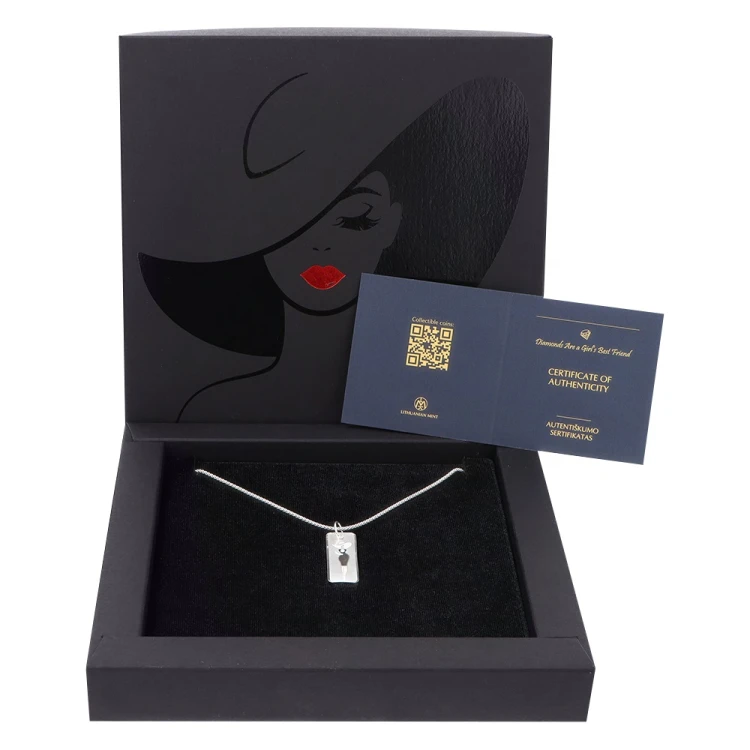 Srebrna moneta wisiorek 1$ Little Black Dress etui