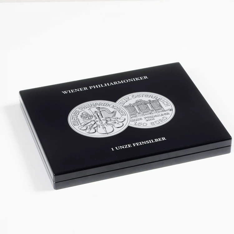 Etui Volterra Leuchtturm na srebrne monety Filharmonicy Wiedeńscy wieczko