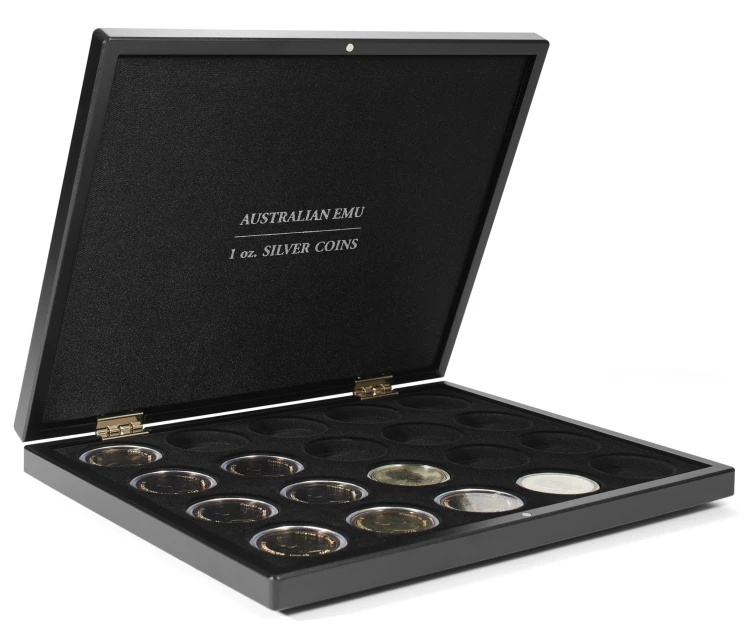 Etui kaseta Volterra na srebrne monety Australijskie Emu