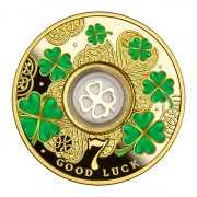 Srebrna moneta 500 CFA Czterolistna koniczynka Lucky Seven rewers