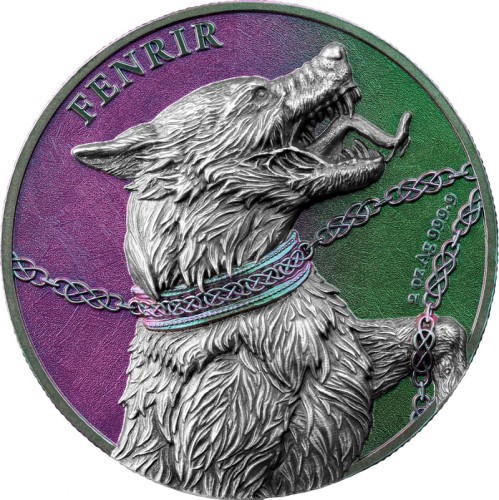 Srebrna moneta Fenrir Ultra Double High Relief 2 oz Silver BU awers