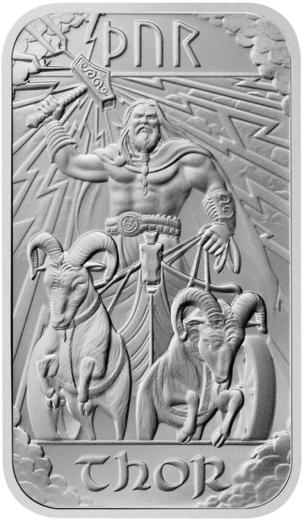 1 uncja, Nordyccy Bogowie - Thor, Sztabka srebra