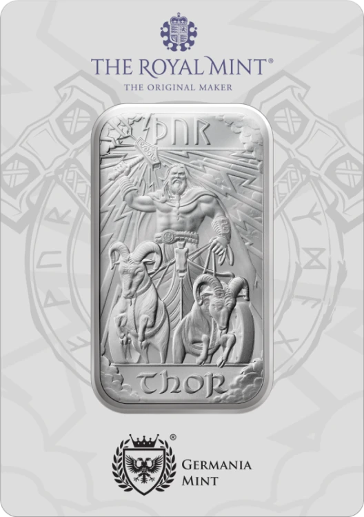 1 uncja, Nordyccy Bogowie - Thor, Sztabka srebra