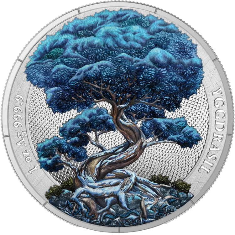 1 uncja, Yggdrasil – Zima, Seria: Mitologiczny las, Srebrna moneta