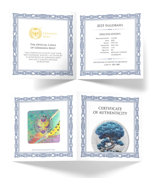 1 uncja, Yggdrasil – Zima, Seria: Mitologiczny las, Srebrna moneta