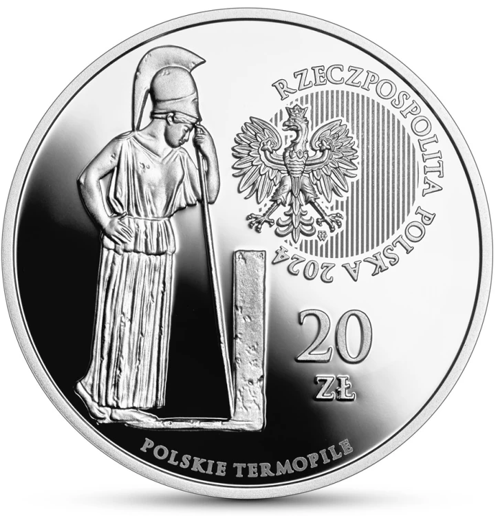 Srebrna moneta kolekcjonerska 20 zł Polskie Termopile - Głogów 2024