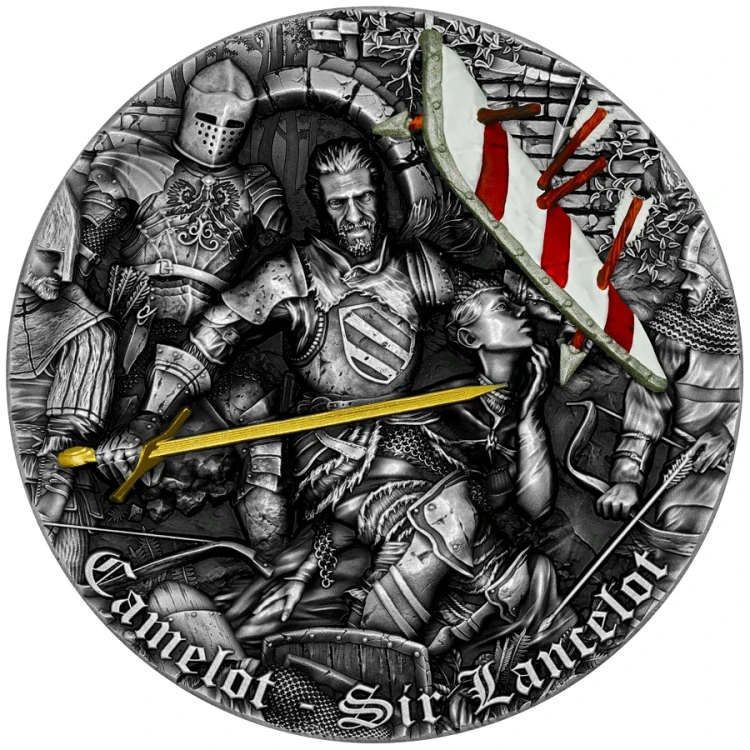 Srebrna moneta 5$ Sir Lancelot, Seria: Camelot rewers
