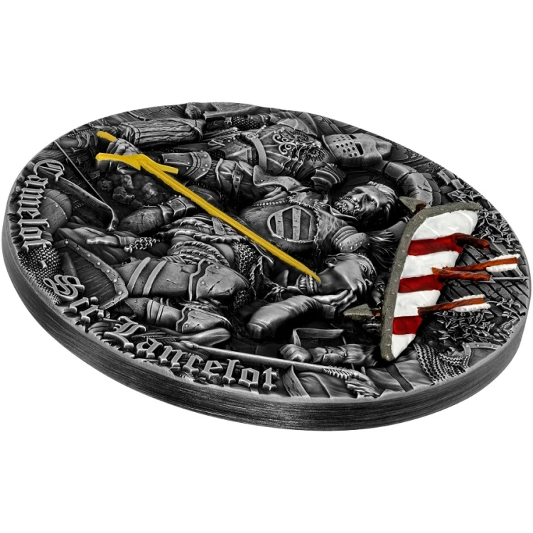 Srebrna moneta 5$ Sir Lancelot, Seria: Camelot relief