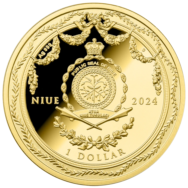 1 $, Czerwony zegar stołowy, Srebrna moneta AWERS