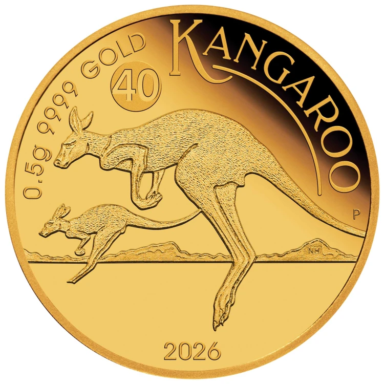 ,5 g, Kangaroo Mini Roo, Złota moneta, 2026