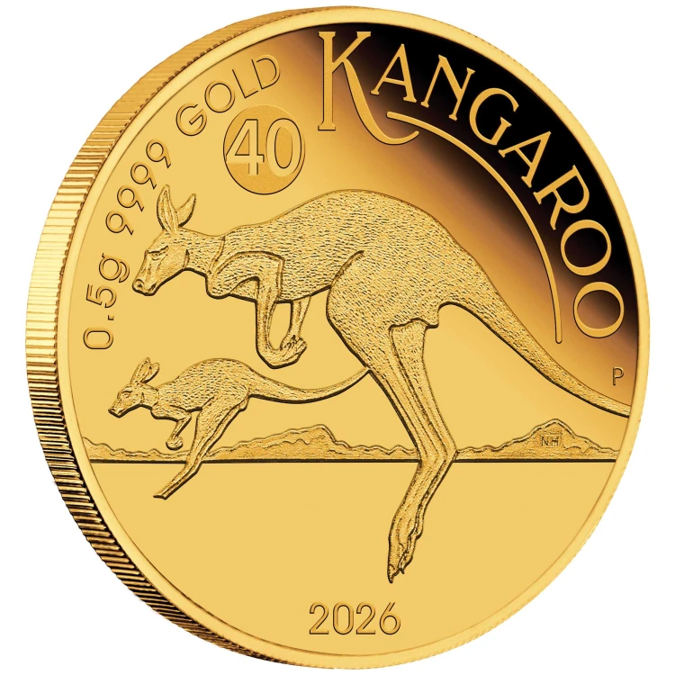 ,5 g, Kangaroo Mini Roo, Złota moneta, 2026