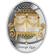 Srebrna moneta 1$ Jajo z girlandami. Seria: Jaja Faberge rewers