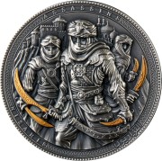 Srebrna moneta 5$ Nizaryci Asasini rewers