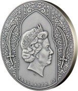 Srebrna moneta 5$ Nizaryci Asasini awers rant