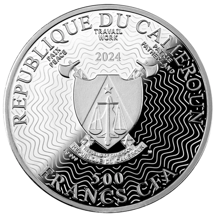 Srebrna moneta 500 CFA Galaktyka spiralna NGC 1232