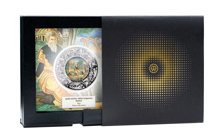5 Euro, Majolika – Spór Apolla z Panem – Sąd Midasa (talerz), Srebrna moneta