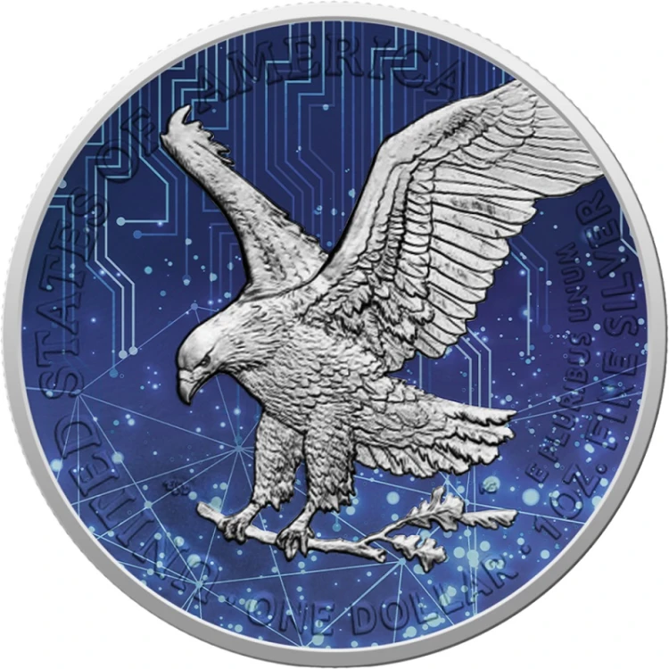 Srebrna moneta 1 oz Amerykański Orzeł, Seria: Artificial Intelligence rewers