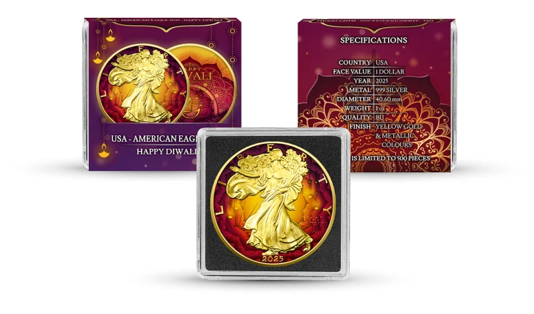 1$, Amerykański Orzeł, Diwali, Srebrna moneta