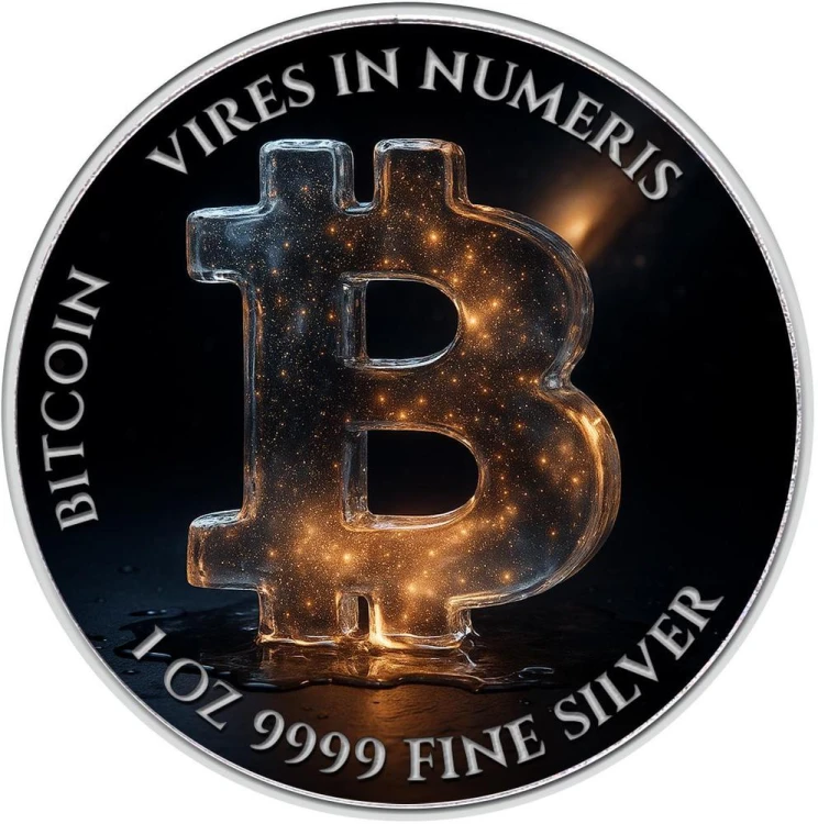 2 $ Bitcoin, Ice Galaxy, Srebrna moneta