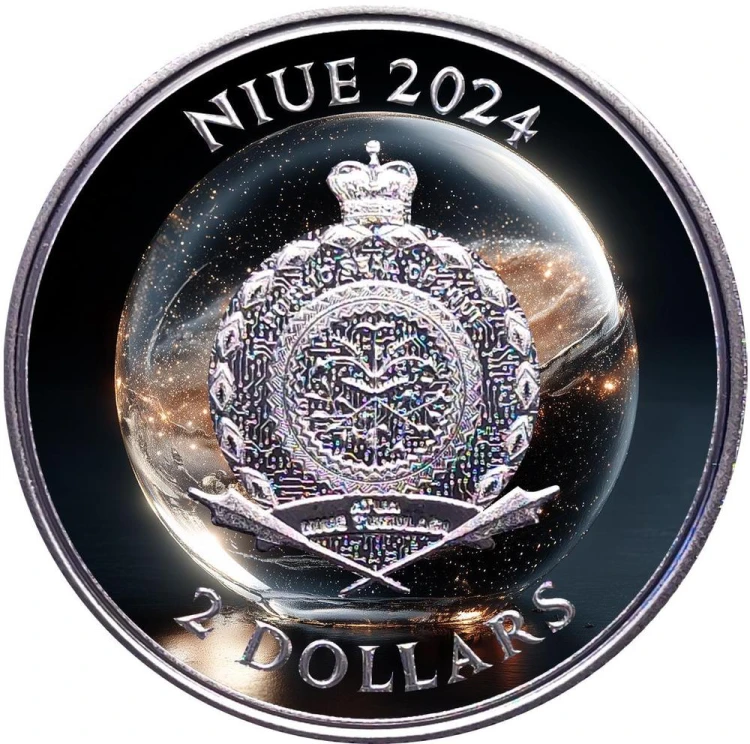 2 $ Bitcoin, Ice Galaxy, Srebrna moneta