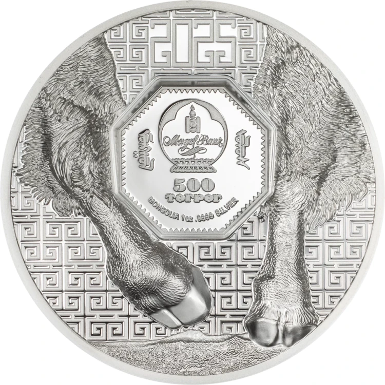 500 Togrog, Bizon - Dzika Mongolia, Srebrna moneta
