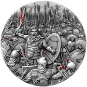 Srebrna moneta 5$ Leonidas, Seria: Wielcy dowódcy rewers